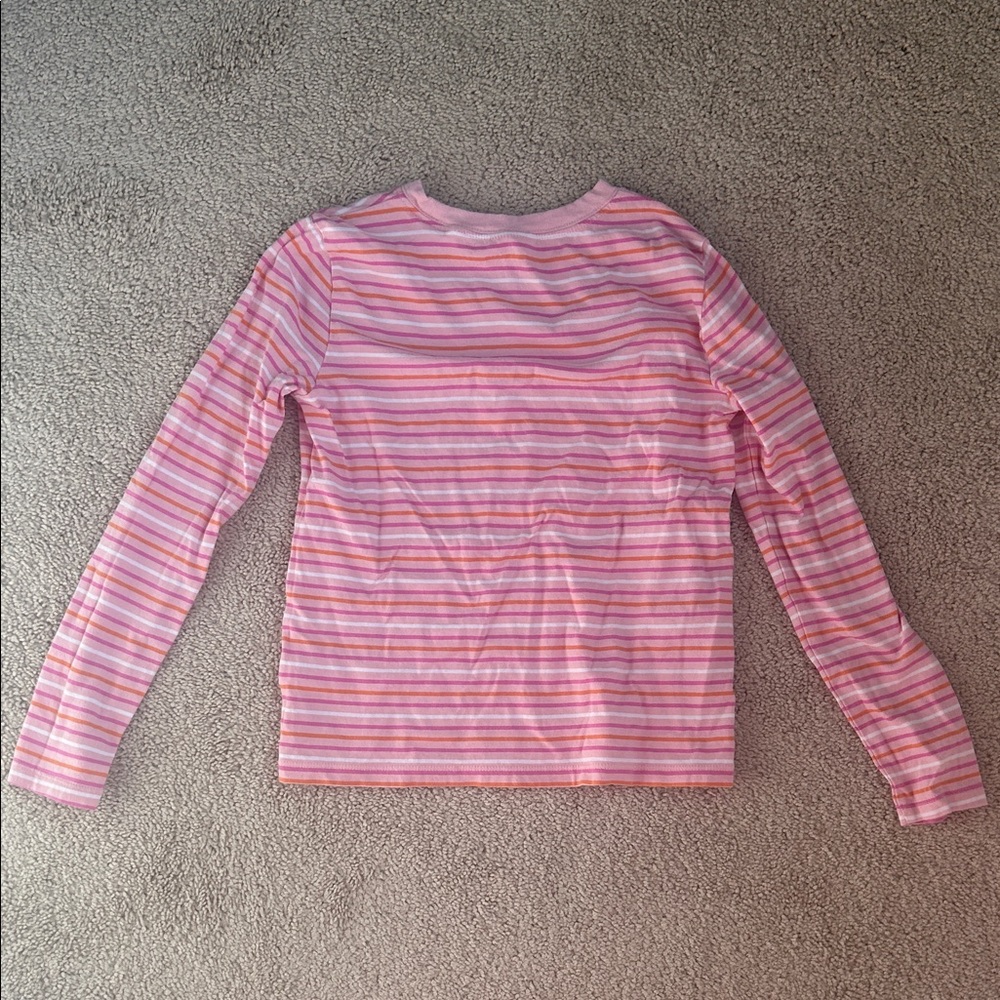 J Crew Factory Girls' long-sleeve striped jersey tee, M - Picture 2 of 3